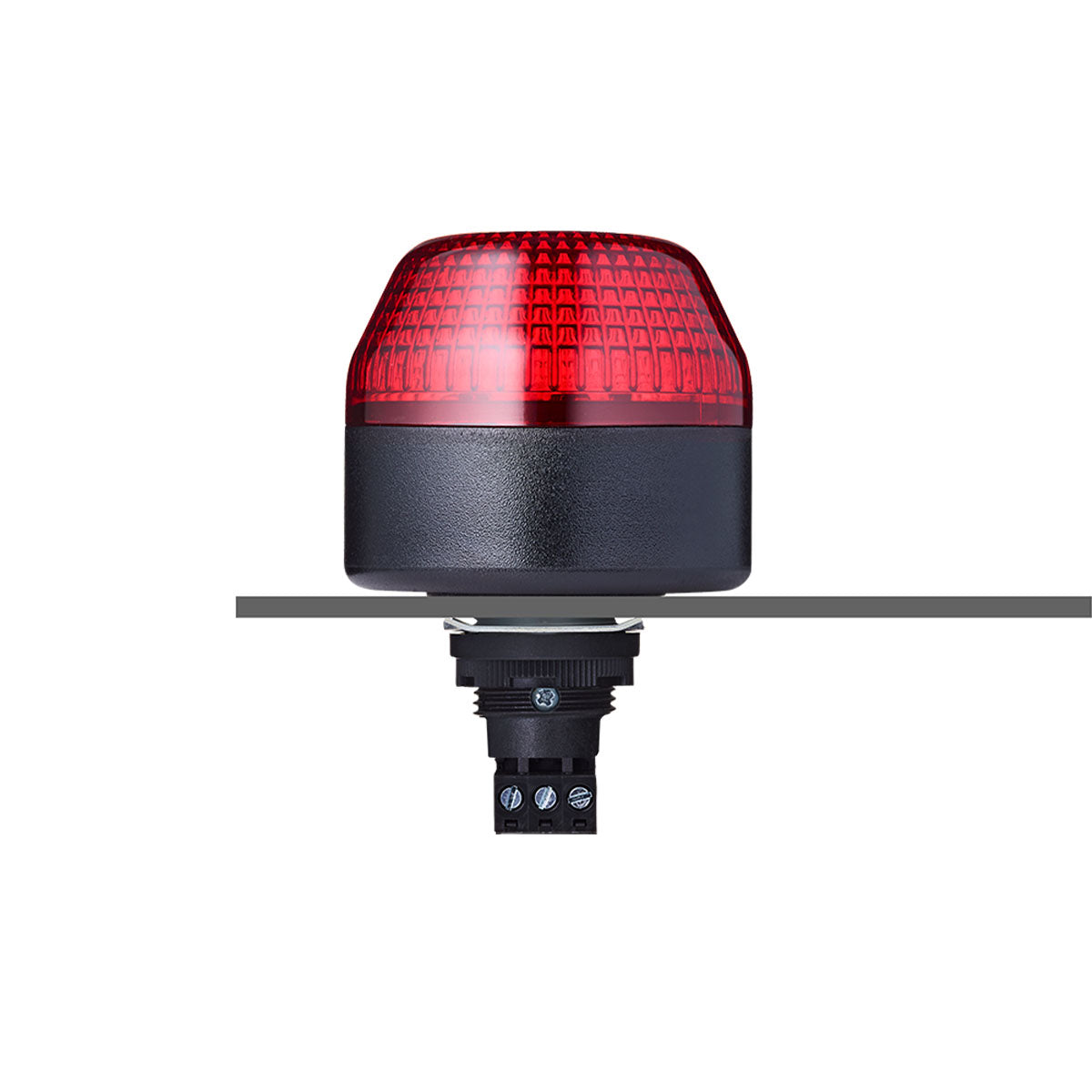 IBL Series M22 Ø65mm Panel Mount Beacon, Steady/Flashing Light, Red, 24VAC/DC — Auer Signal