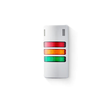 Half-Dome Compact Signal Tower 24VAC/DC, Steady LED: Red/Amber/Green, Buzzer, Grey Housing
