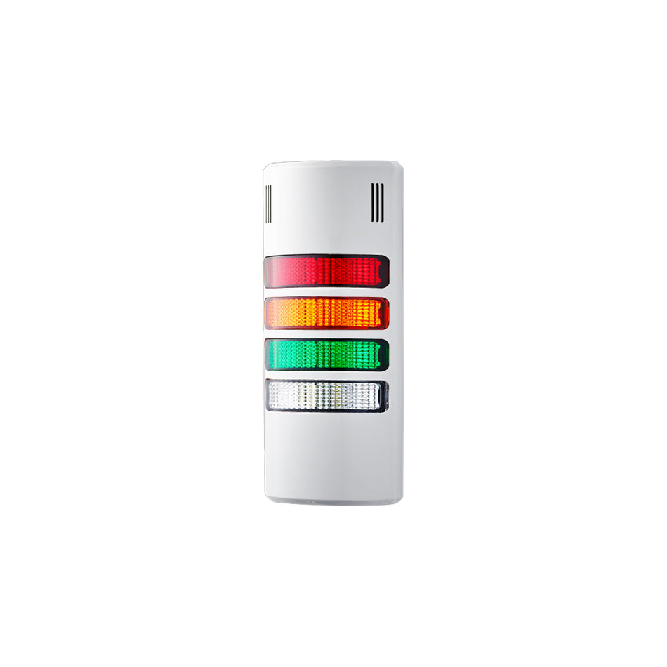 Half-Dome Compact Signal Tower 24VAC/DC, Flashing LED: Red/Amber, Buzzer, Grey Housing — Auer Signal