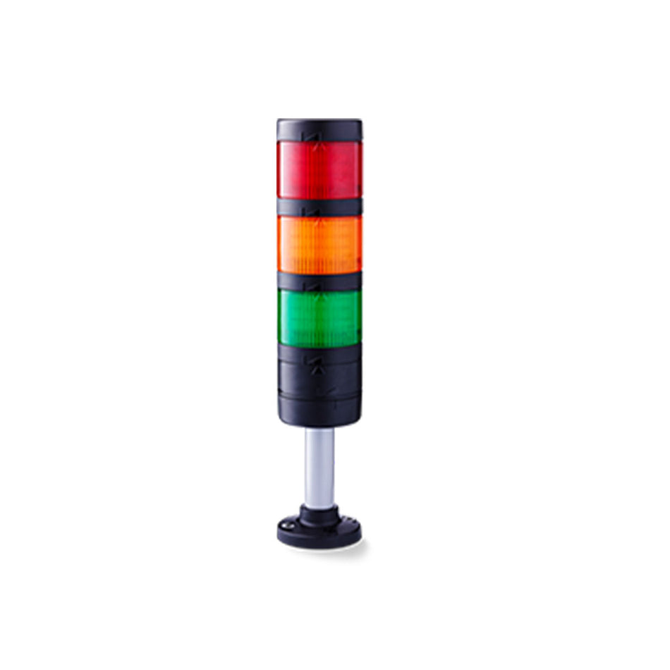 PC7 Series LED Signaltower 24VAC/DC, Steady LED: Red/Amber/Green, 100 mm Aluminium Tube Base — Auer Signal