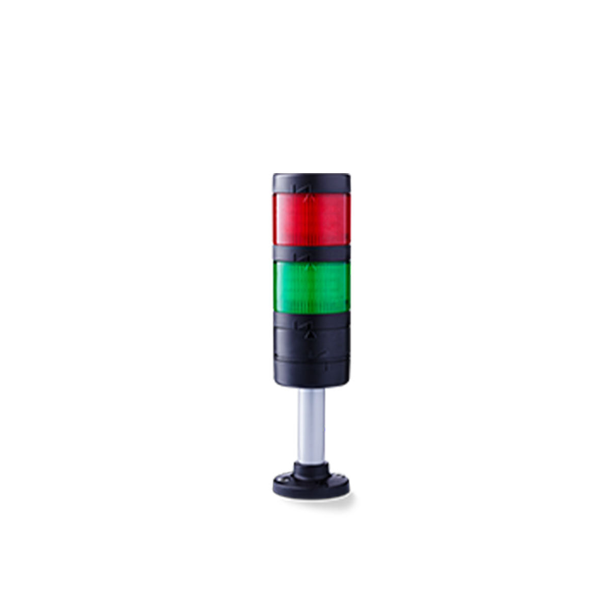 PC7 Series LED Signaltower 24VAC/DC, Steady LED: Red/Green, 100 mm Aluminium Tube Base — Auer Signal
