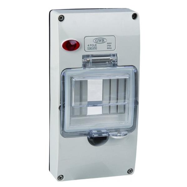 4 Pole MCB Cover w/ Neon Indicator IP66 to Suit G2E Back Box — GEN3
