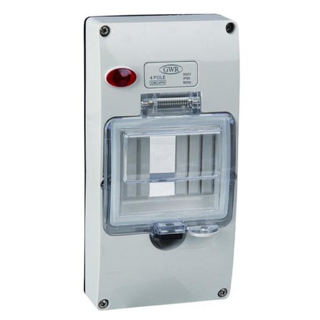 4 Pole MCB Cover w/ Neon Indicator IP66 to Suit G2E Back Box — GEN3