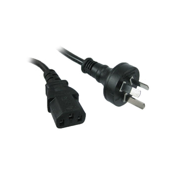 10A 3 Pin Plug to 10A C13 IEC Socket on 5m 1mm2 Black Lead