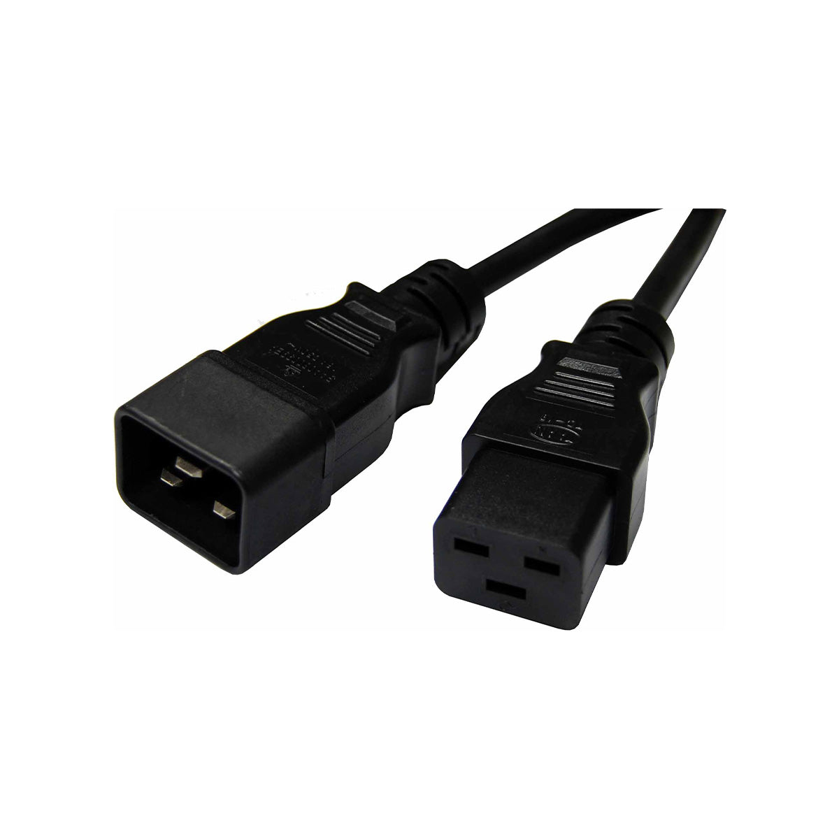 16A C20 IEC Plug to 16A C19 IEC Socket on 3m 1.5mm2 Black Lead — Tro Pacific