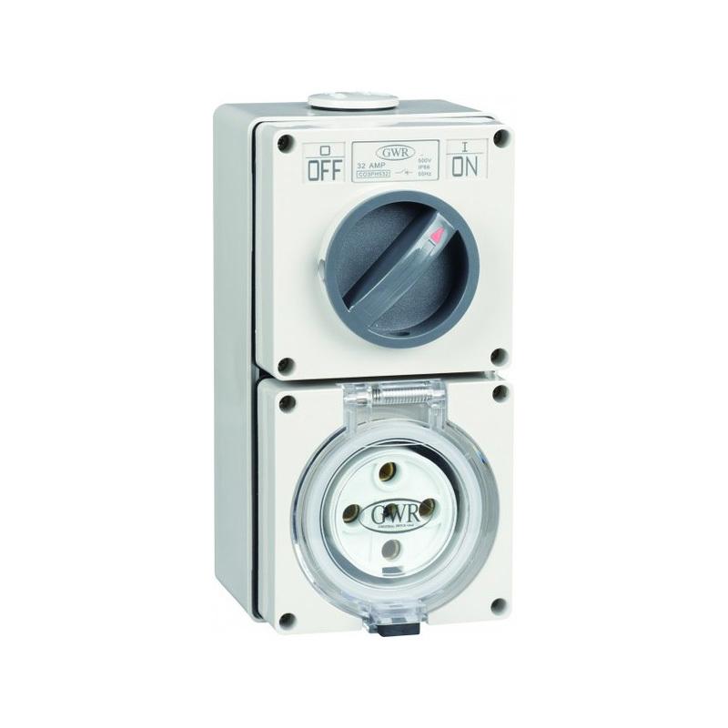 40 AMP 500V 4 Round Pin Switched Socket — GEN3