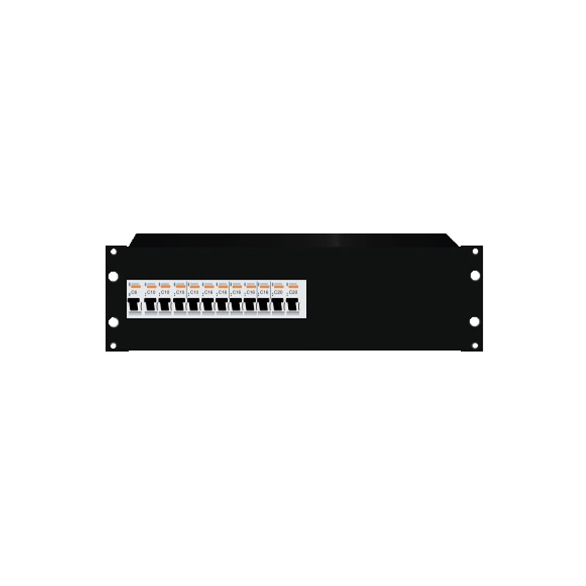 Distribution Board: 3U 12pole Black with fitted Din rail & earth studs — Tro Pacific