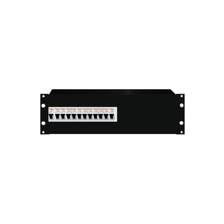 Distribution Board: 3U 12pole Black with fitted Din rail & earth studs — Tro Pacific