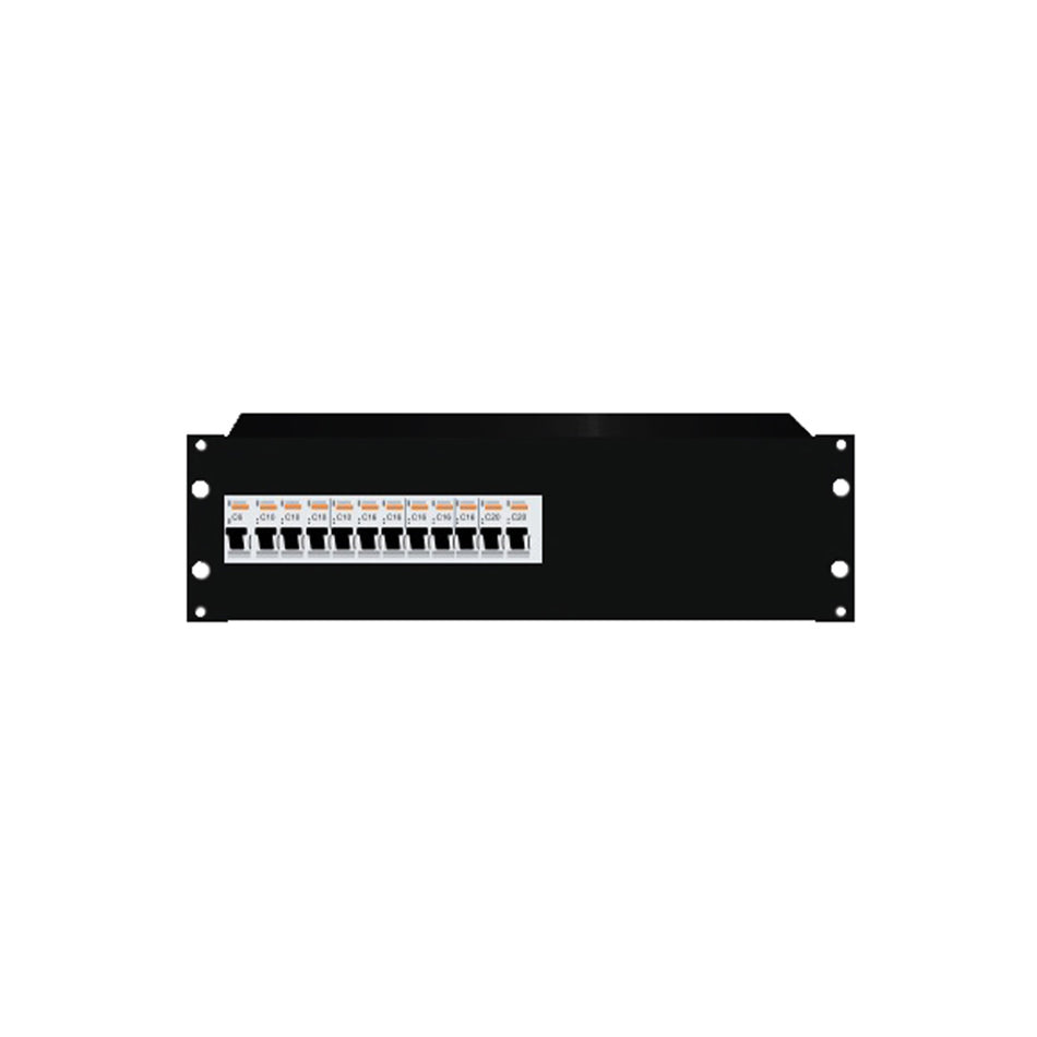 Distribution Board: 3U 12pole Black with fitted Din rail & earth studs — Tro Pacific
