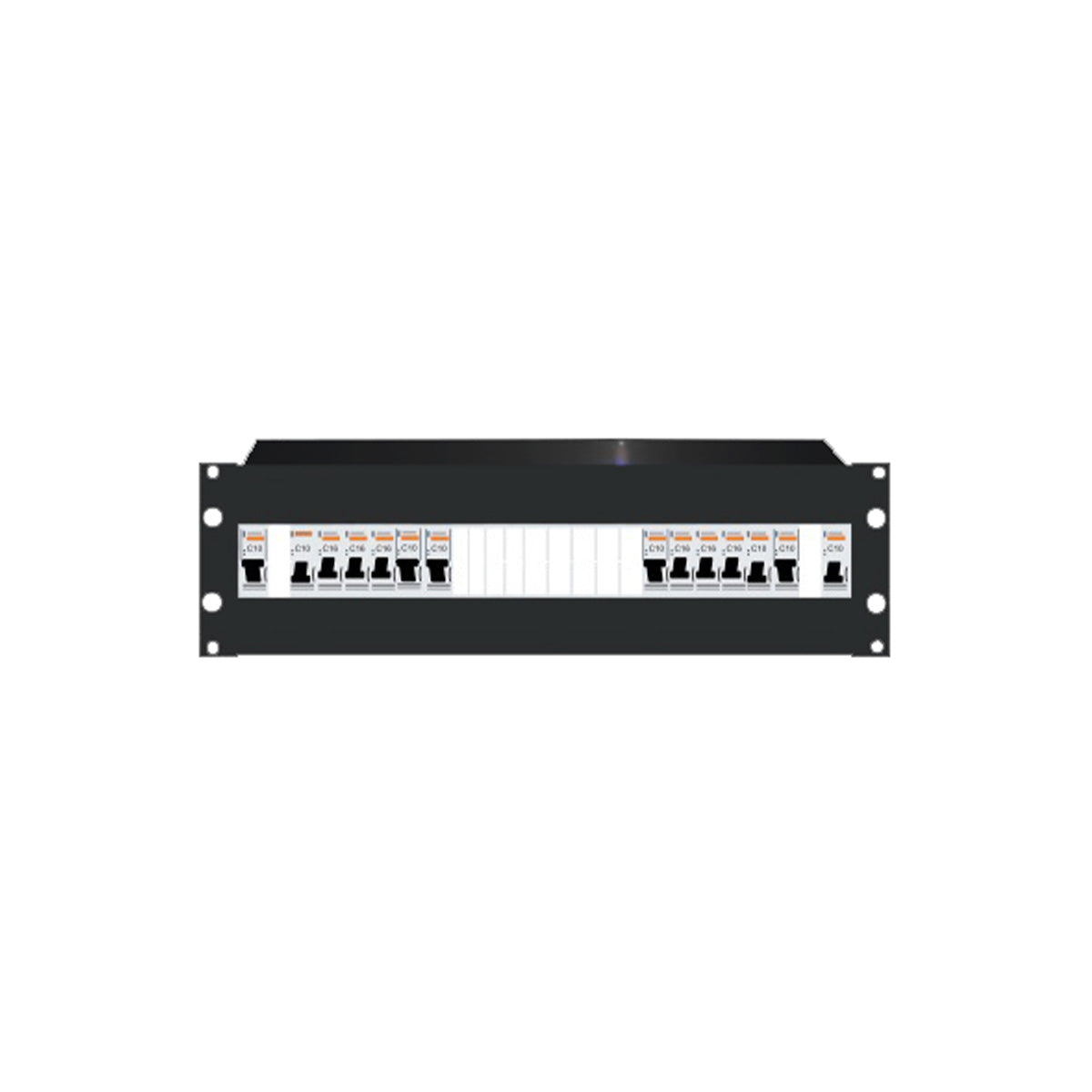 Distribution Board: 3U 24pole Black with fitted Din rail & earth studs — Tro Pacific