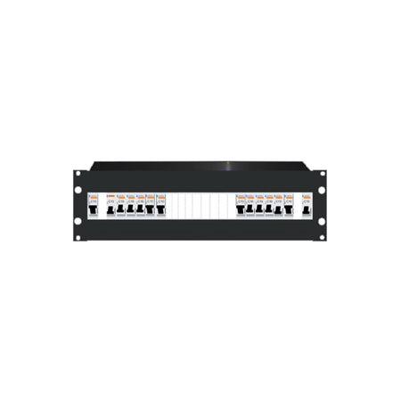 Distribution Board: 3U 24pole Black with fitted Din rail & earth studs — Tro Pacific