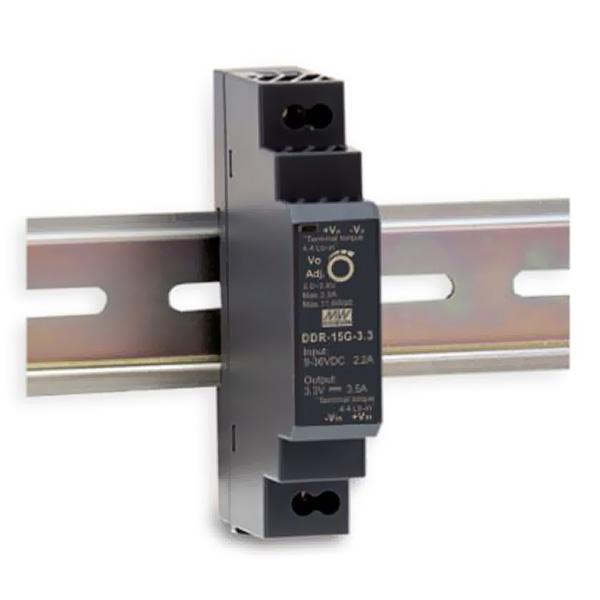 DC/DC Converter 18-75VDC Input, 5VDC Output 15W 3A Din Mount — Mean Well