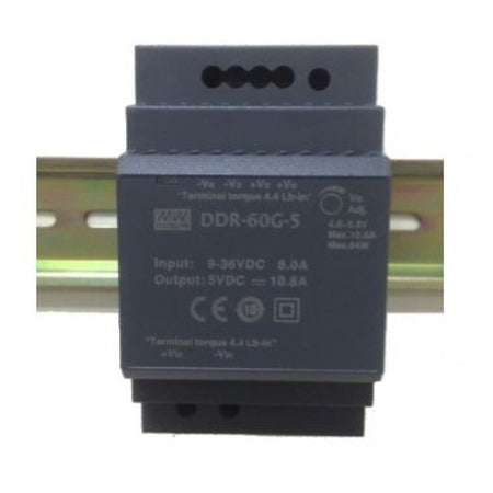 DC/DC Converter 9-36VDC Input, 15VDC Output 60W 4A Din Mount — Mean Well