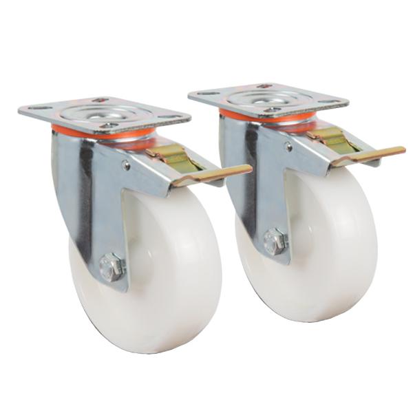 80mm Castor Wheels with Brake, Set of 2 — IP Enclosures
