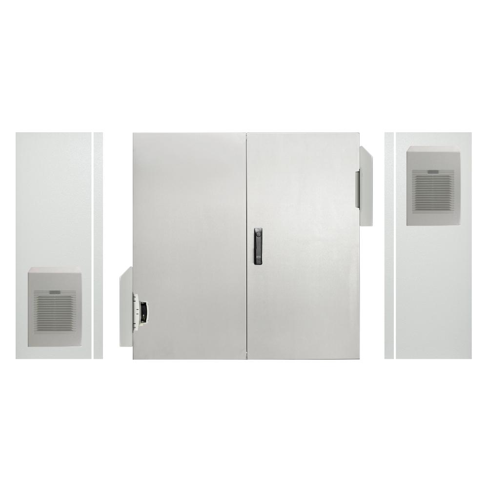 Electrical Enclosure with Fan + Vent + Hoods 1000H x 1000W x 300D IP55 Grey — TRO Assemblies
