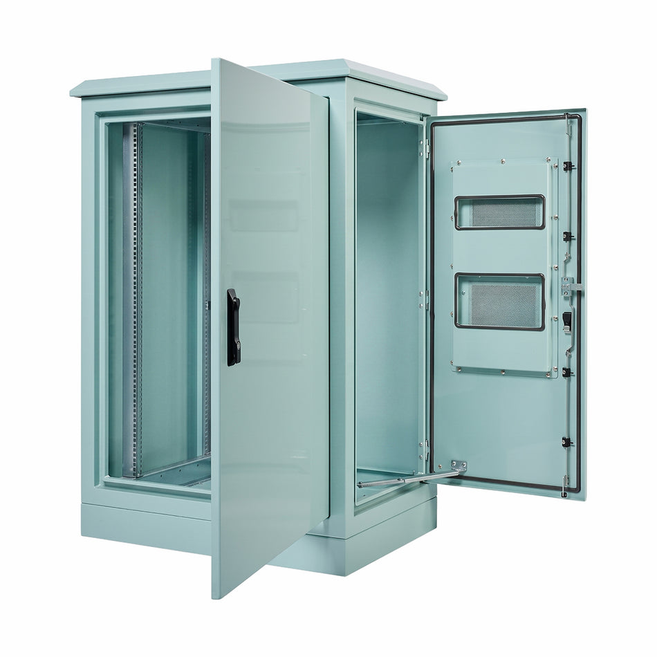 Field Cabinet 18RU 1075H x 900W x 620D IP55 Smoke Blue for 0.35kW Air Conditioner, A/C Unit Not Included