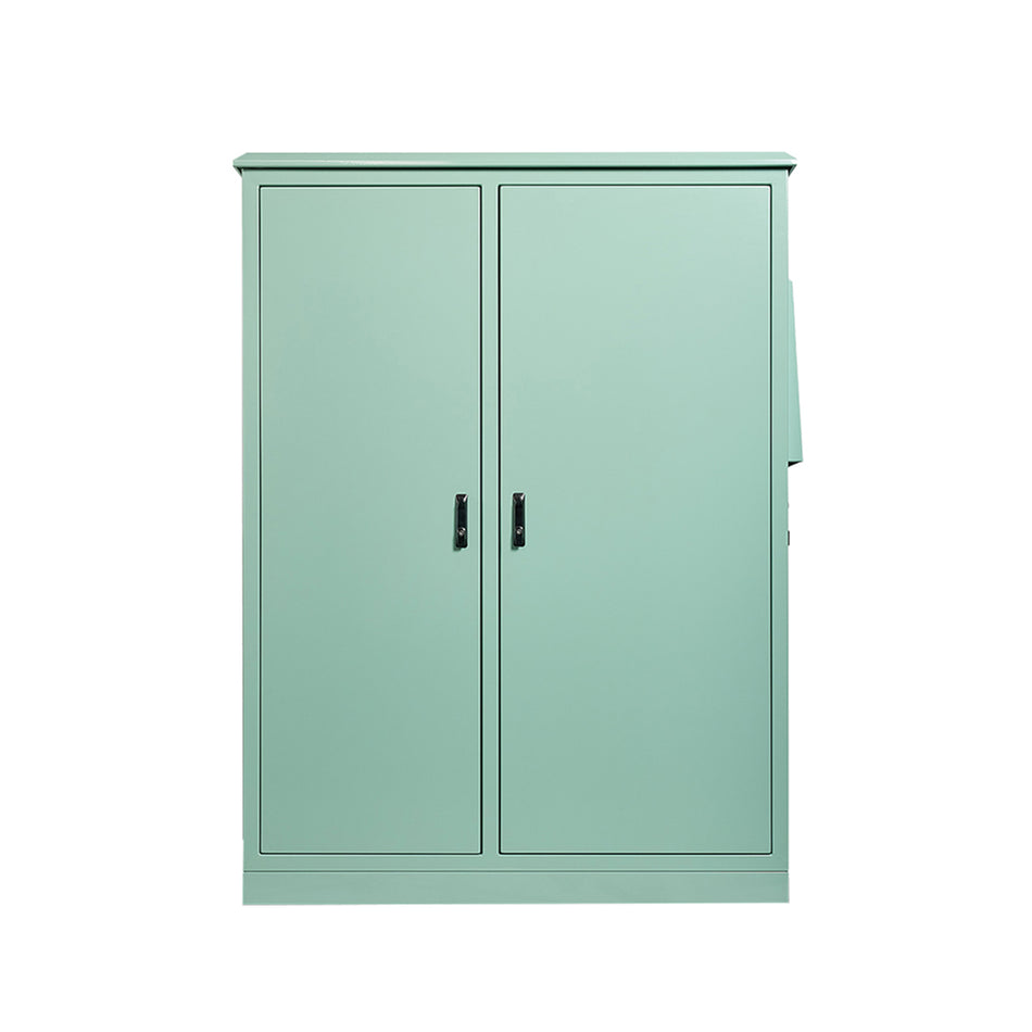 Double Bay 42RU Steel Field Cabinet 2275H x 1650W x 800D Fitted with 2.0kW Air Conditioner — TRO Assemblies