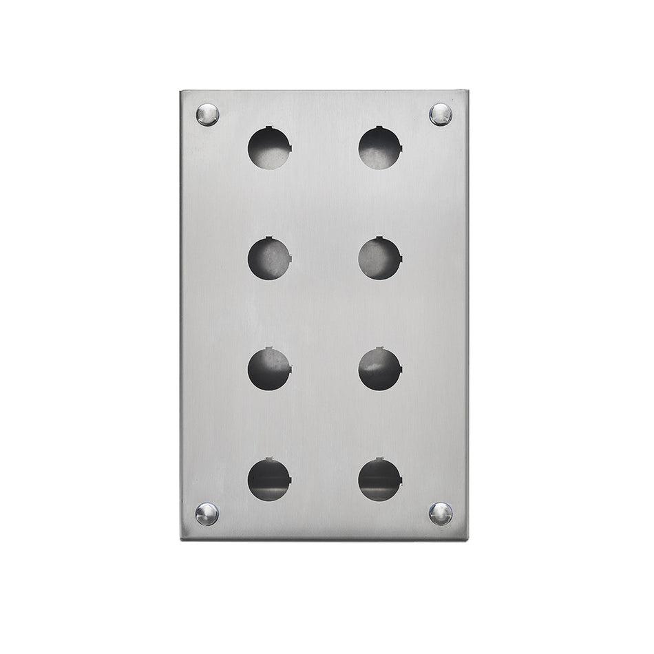 Pushbutton Enclosure 304 Stainless Steel, 4 x 2 Holes — IP Enclosures