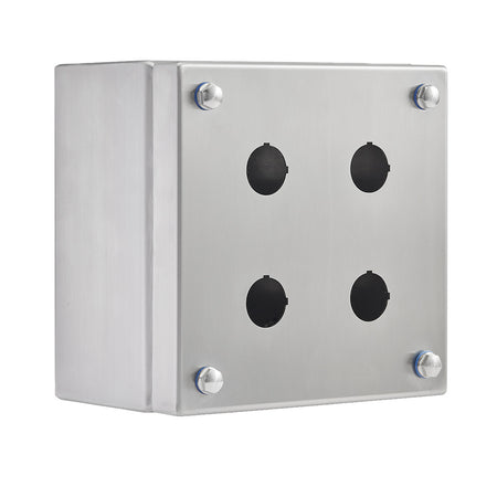 Pushbutton Enclosure 304 Stainless Steel, 4 Hole — IP Enclosures