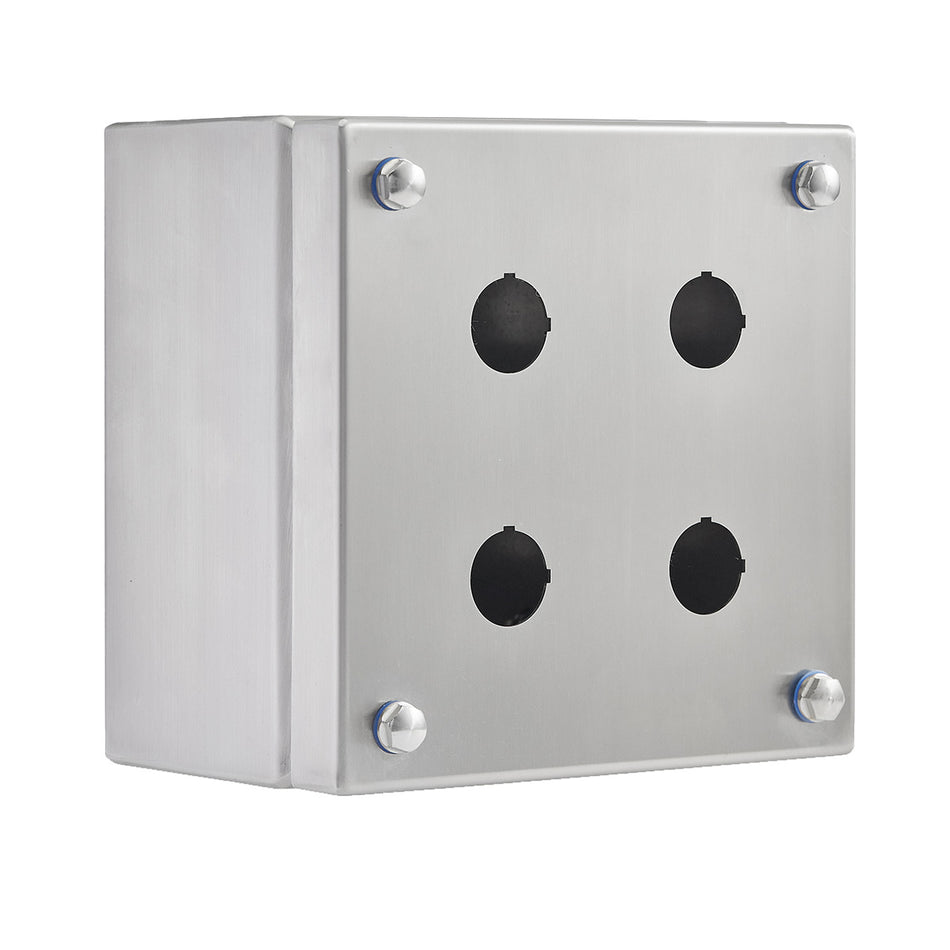 Pushbutton Enclosure 304 Stainless Steel, 4 Hole — IP Enclosures