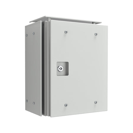 Electrical Enclosure 400H x 300W x 200D IP66 Grey, with Sunshields — IP Enclosures