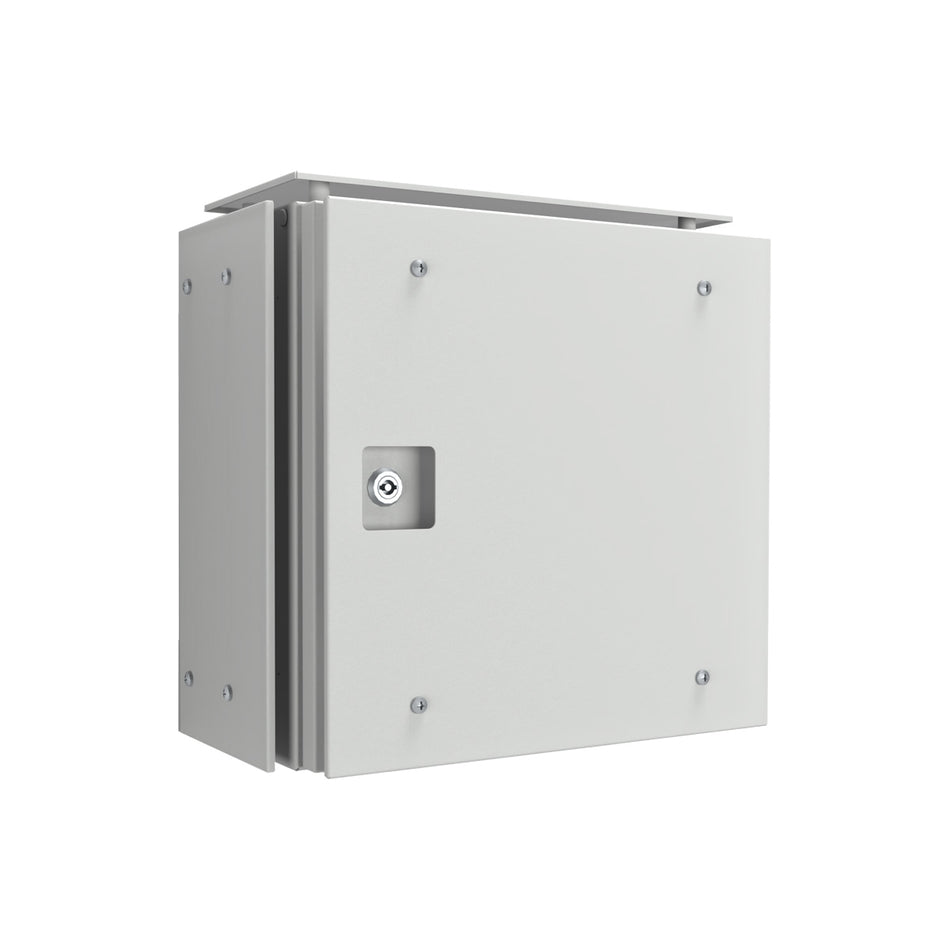 Electrical Enclosure 400H x 400W x 200D IP66 Grey, with Sunshields — IP Enclosures
