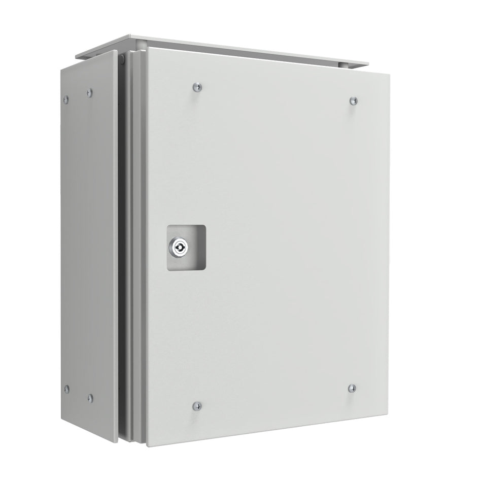 Electrical Enclosure 500H x 400W x 200D IP66 Grey, with Sunshields — IP Enclosures