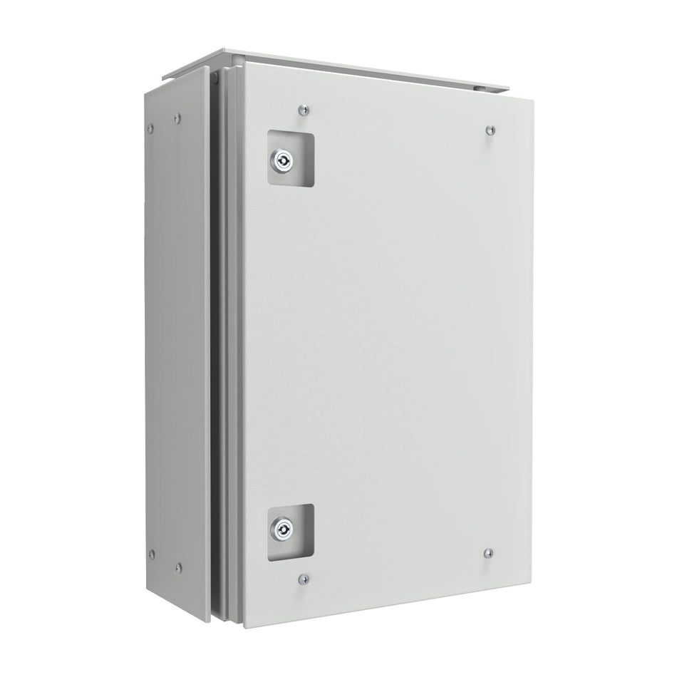 Electrical Enclosure 600H x 400W x 200D IP66 Grey, with Sunshields — IP Enclosures