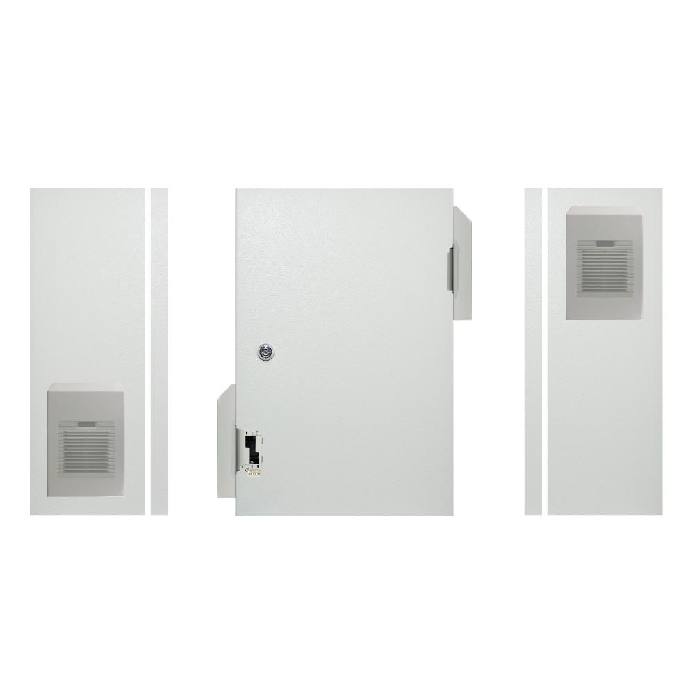 Electrical Enclosure with Fan + Vent + Hoods 600H x 400W x 250D IP55 Grey — TRO Assemblies