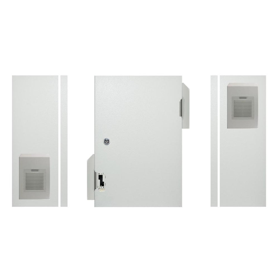 Electrical Enclosure with Fan + Vent + Hoods 600H x 400W x 250D IP55 Grey — TRO Assemblies