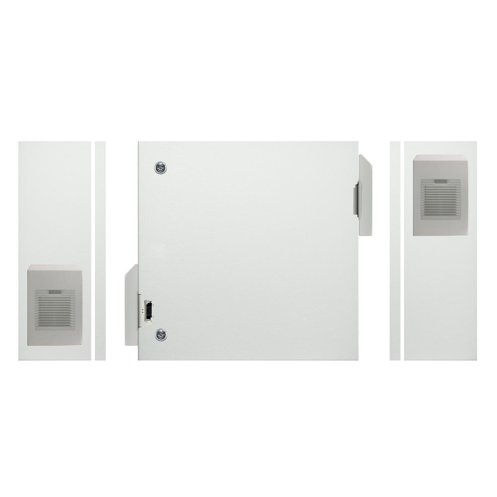 Electrical Enclosure with Fan + Vent + Hoods 600H x 600W x 300D IP55 Grey — TRO Assemblies