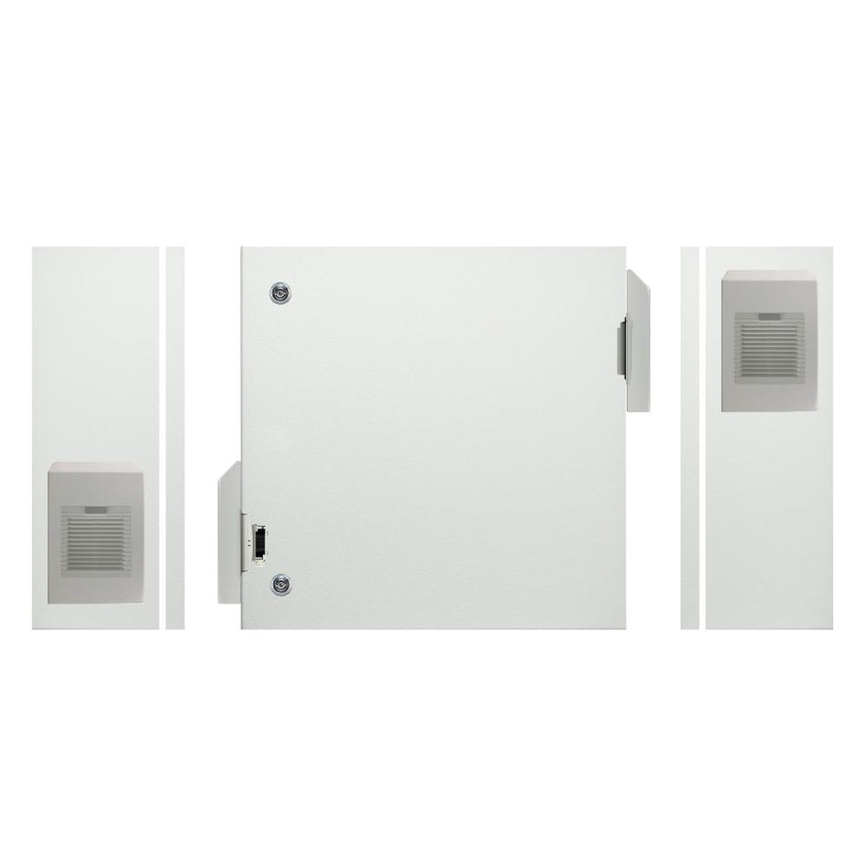 Electrical Enclosure with Fan + Vent + Hoods 600H x 600W x 400D IP55 Grey — TRO Assemblies