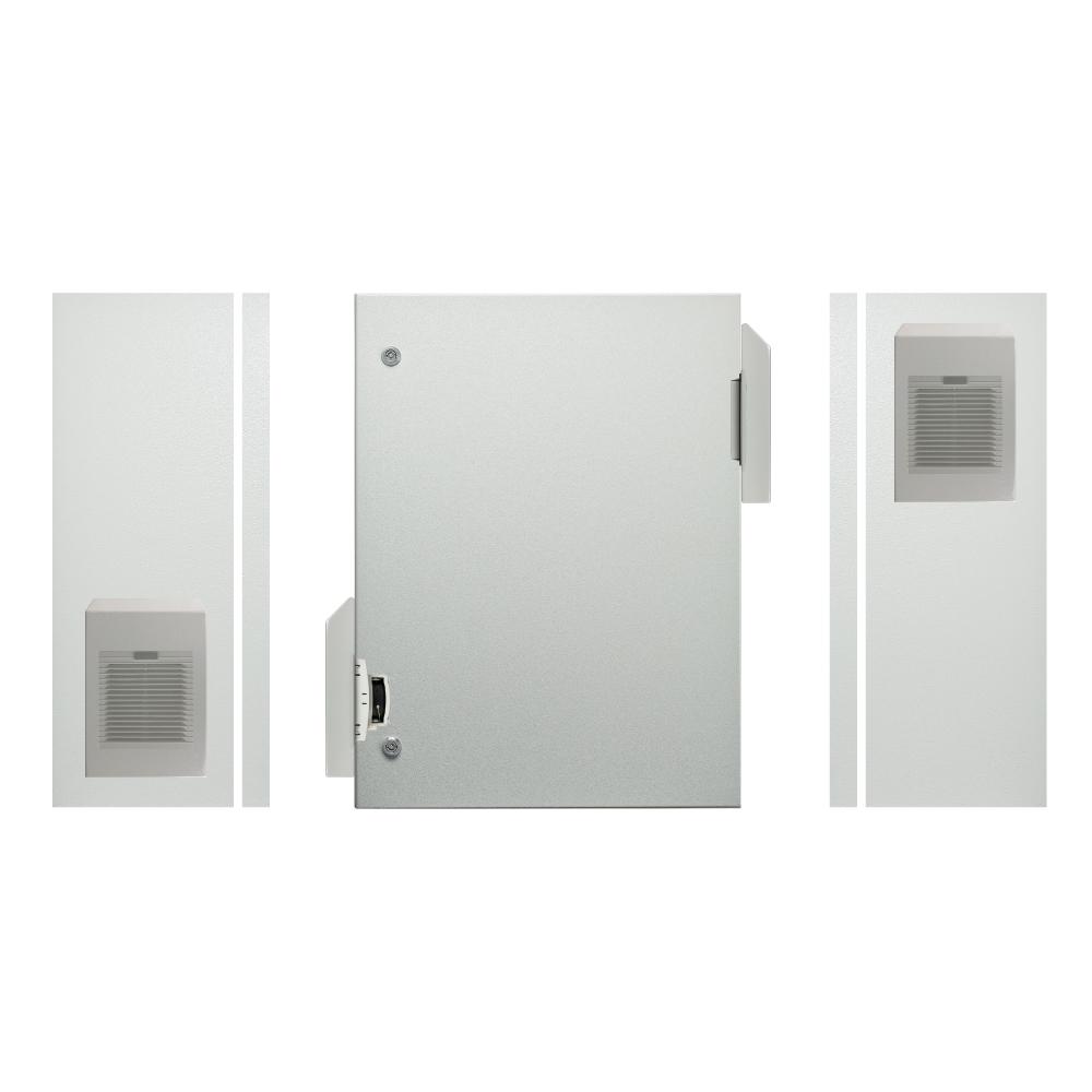 Electrical Enclosure with Fan + Vent + Hoods 800H x 600W x 300D IP55 Grey — TRO Assemblies