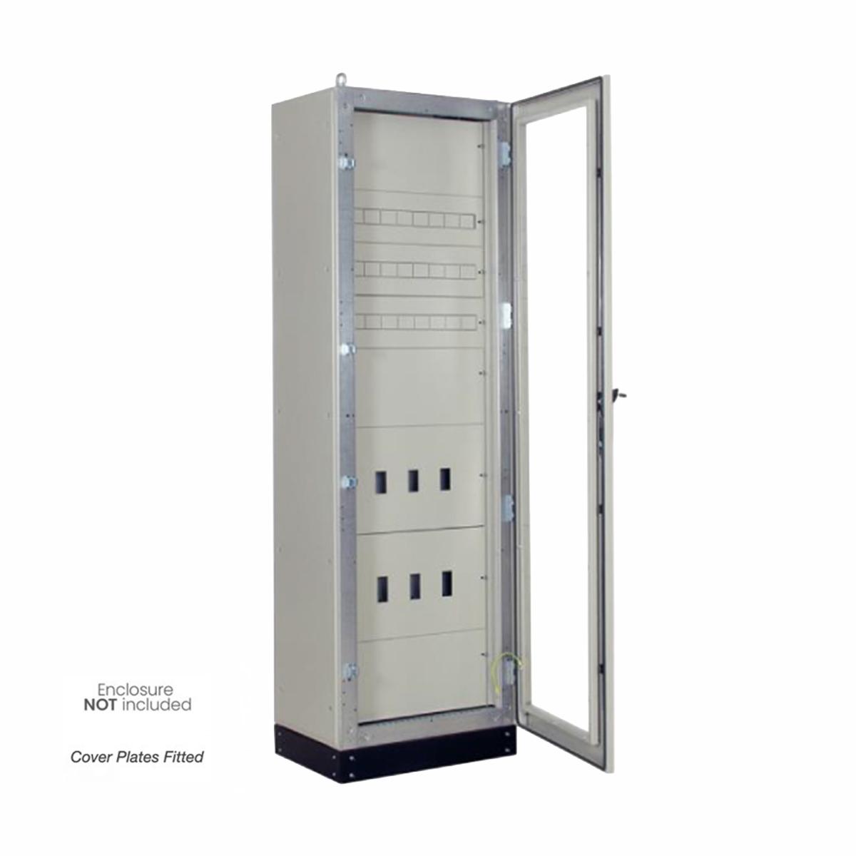 Cover Plate for Electrical Cabinet 160H x 600W Grey, with MCB Cutouts — IP Enclosures
