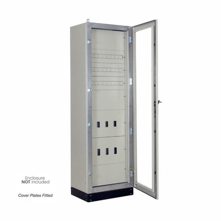 Cover Plate for Electrical Cabinet 160H x 600W Grey, with MCB Cutouts — IP Enclosures