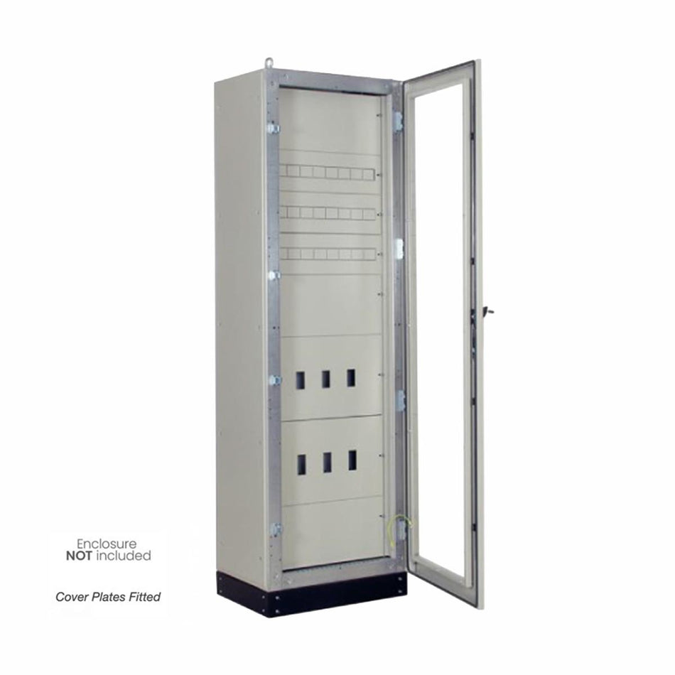 Cover Plate for Electrical Cabinet 160H x 800W Grey, with MCB Cutouts — IP Enclosures