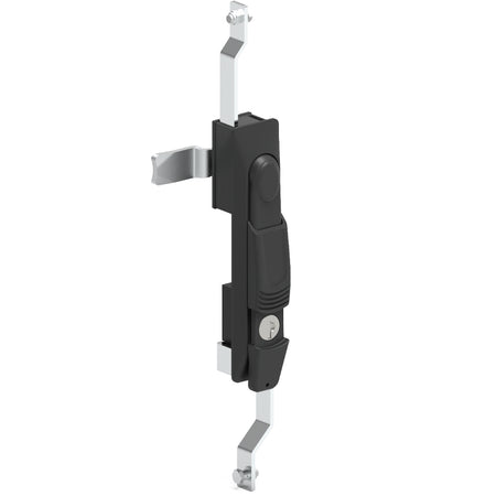 Black Polyamide Swing Handle for Electrical Cabinets - 3 Point Locking, 5mm Double Bit Barrel — IP Enclosures