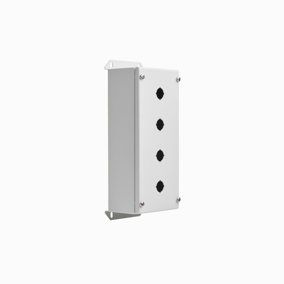 Pushbutton Enclosure 4 Hole, Grey — IP Enclosures