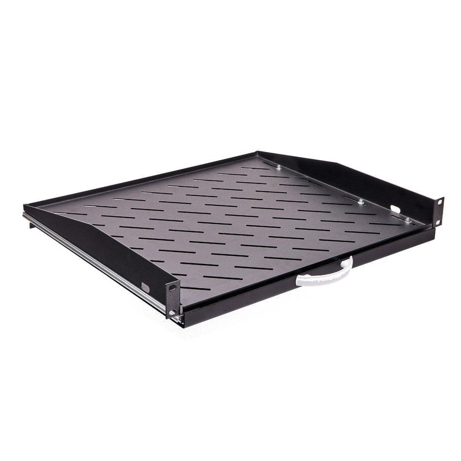1U/RU Sliding Shelf for Data Racks - 225mm, Black — IP Enclosures