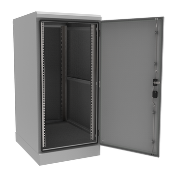 19" HD Data Rack 16RU x 800D IP66 Grey With Heavy Duty Data Rails