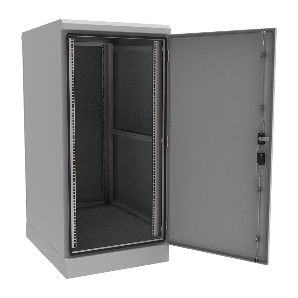 19" HD Data Rack 16RU x 800D IP66 Grey With Heavy Duty Data Rails — IP Enclosures