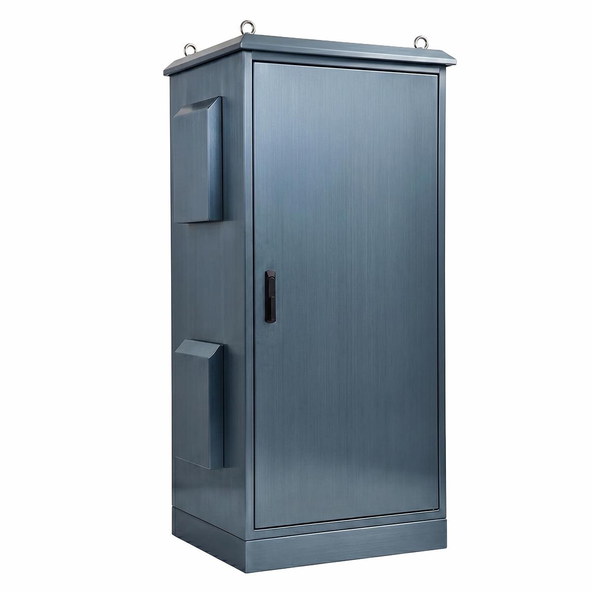 316 Stainless Steel Field Cabinet 36U/RU 1975H x 750W x 620D IP55 Smoke-Blue, Ventilated — IP Enclosures
