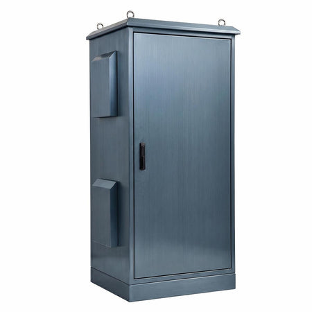 316 Stainless Steel Field Cabinet 36U/RU 1975H x 750W x 620D IP55 Smoke-Blue, Ventilated — IP Enclosures