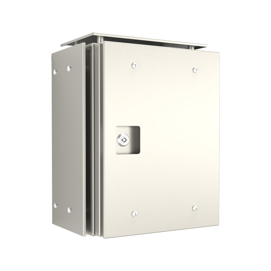 316 Stainless Steel Electrical Enclosure 400H x 300W x 200D IP66, with Sunshields — IP Enclosures