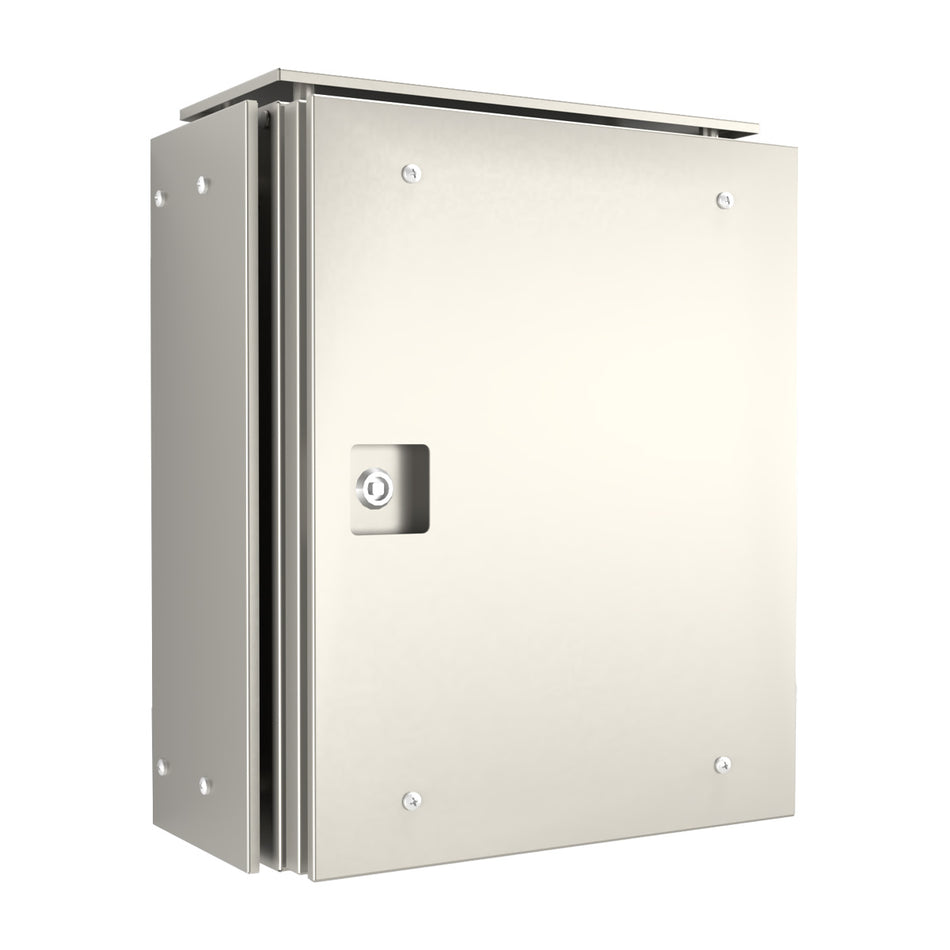 316 Stainless Steel Electrical Enclosure 500H x 400W x 200D IP66, with Sunshields — IP Enclosures