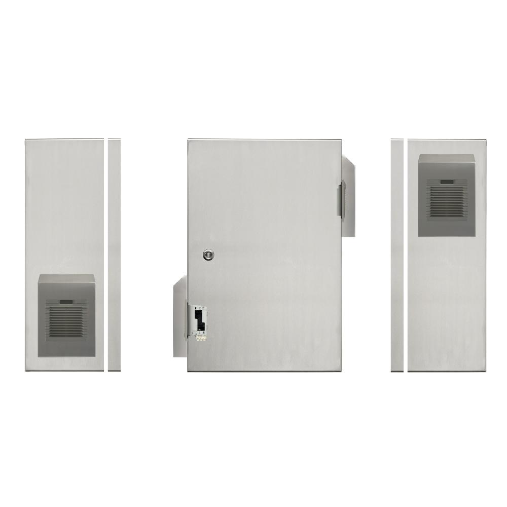 316 Stainless Steel Electrical Enclosure with Fan + Vent + Hoods 500H x 400W x 250D IP55 — TRO Assemblies