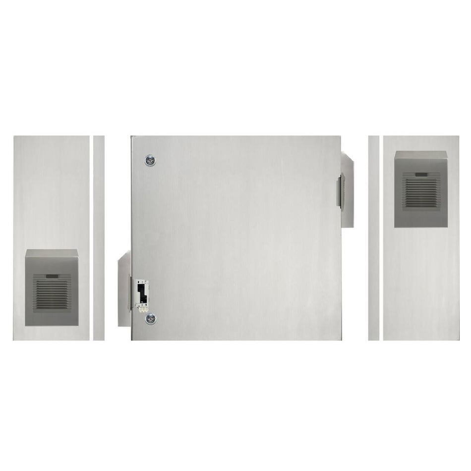 316 Stainless Steel Electrical Enclosure with Fan + Vent + Hoods 600H x 600W x 300D IP55 — TRO Assemblies