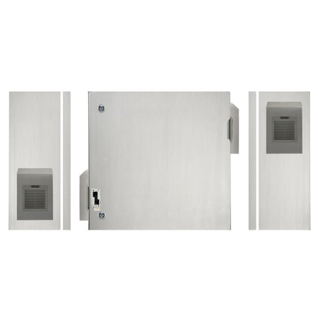 316 Stainless Steel Electrical Enclosure with Fan + Vent + Hoods 800H x 800W x 300D IP55 — TRO Assemblies