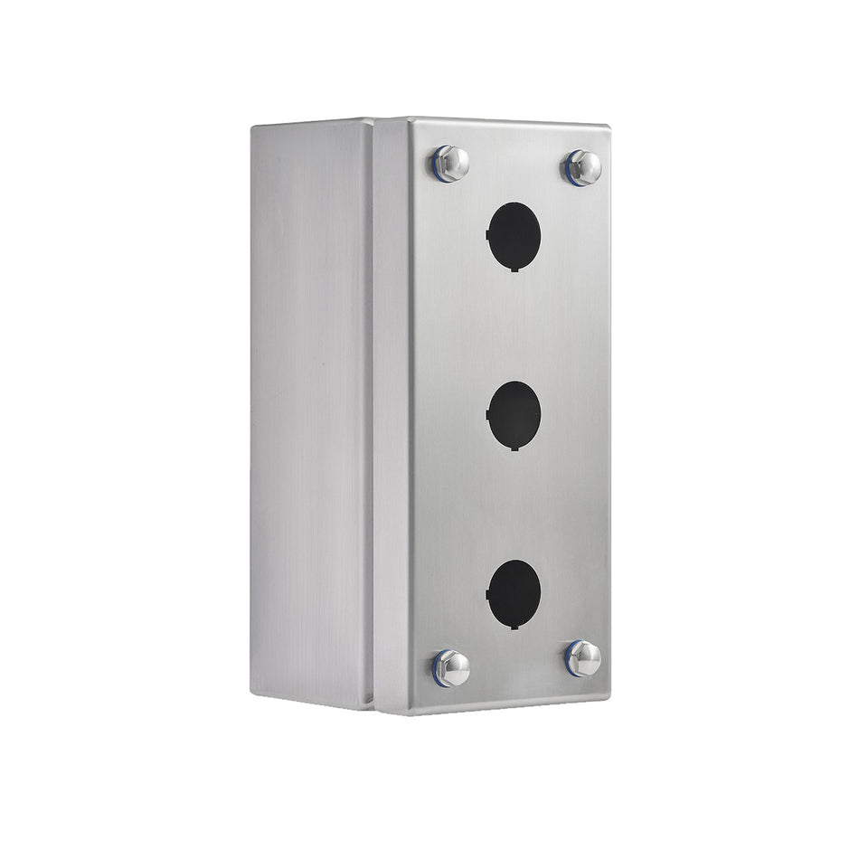 Pushbutton Enclosure 316 Stainless Steel, 3 Holes — IP Enclosures