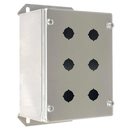 316Stainless Steel Pushbutton Enclosure 6 Hole IP66 — IP Enclosures
